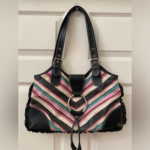 Vintage Isabella Fiore Boho Stripe Shela Bag - Picture 1 of 6